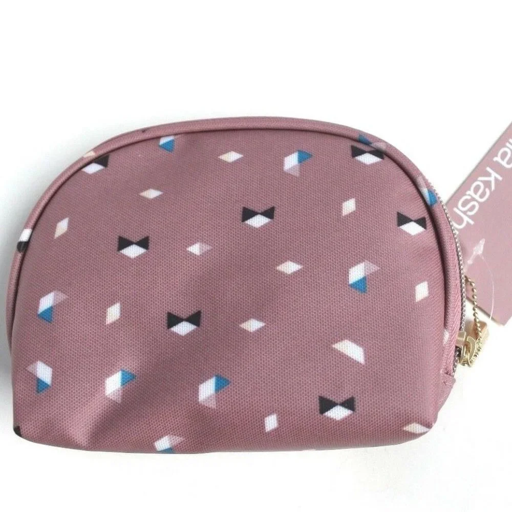 Sonia Kashuk Geometric Round-Top Zip Small Cosmetic Make-Up Pouch Bag